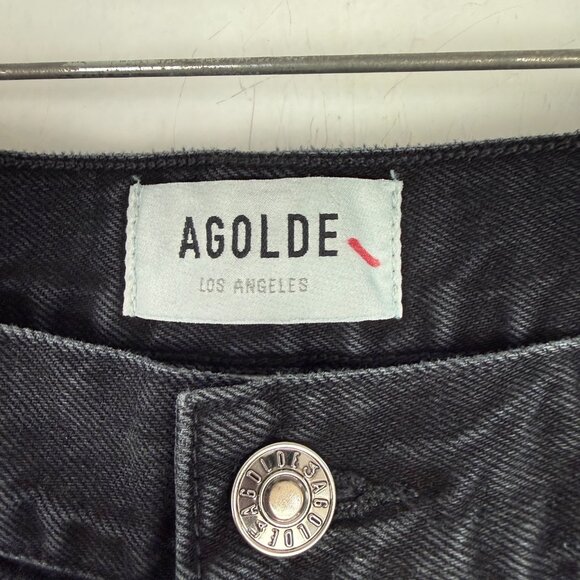 NWT AGOLDE Pieced 90s Pinch Waist Pants Jeans Howl/Detox Leather Black Size 29 - Picture 6 of 14